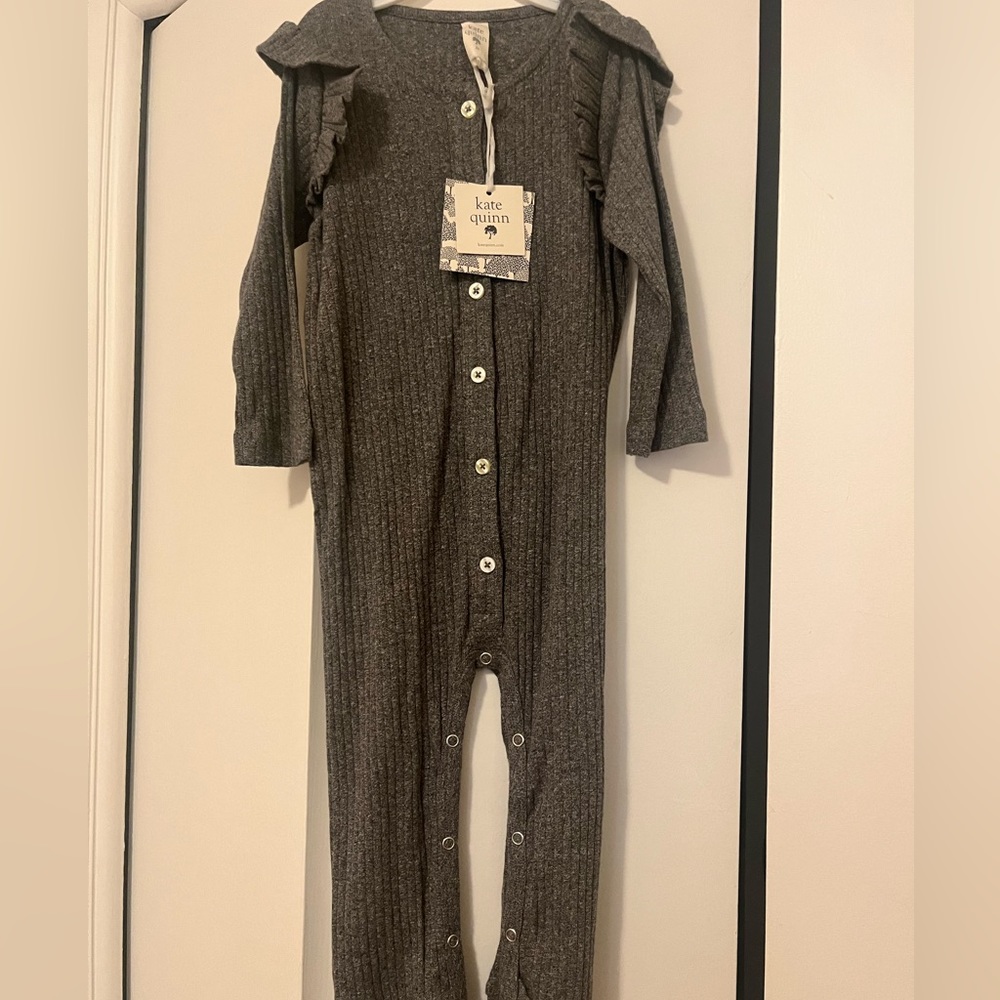 NWT Kate Quinn Long Sleeve Ruffle Arm Button Jumpsuit